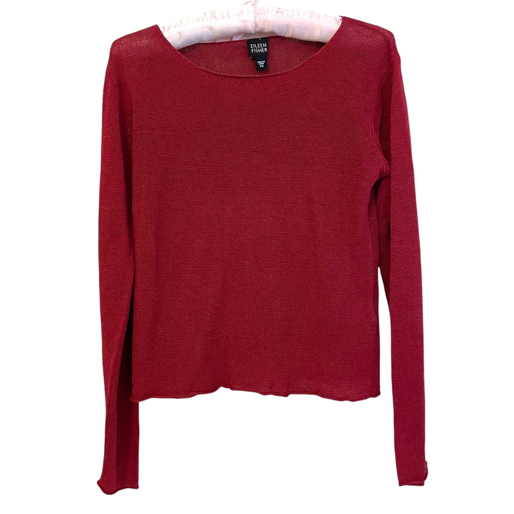 Eileen Fisher Linen Rust Sweater XS